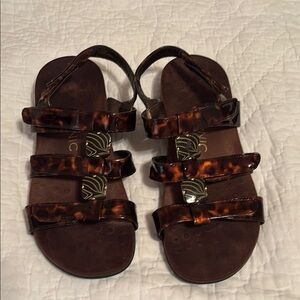 Vionic Brown Gladiator Sandals‎ with Velcro closure